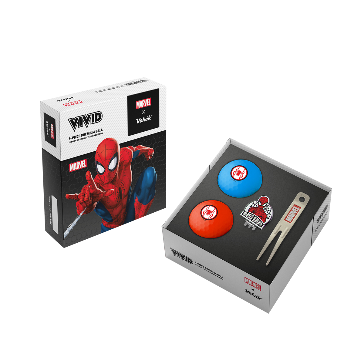 Volvik Marvel Spider Man 2x VIVID + marqueur/outil de dérivation 209.000216_1